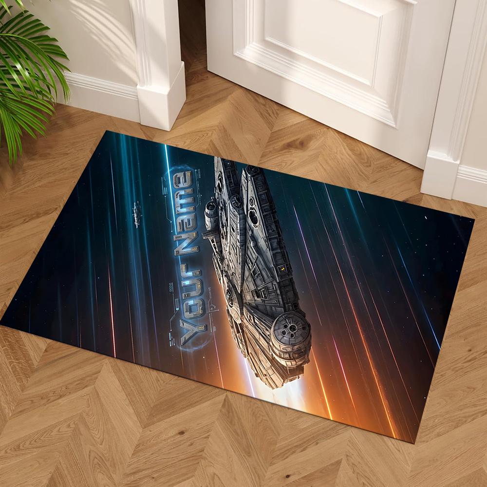 Star Wars Customize Your Name Area Rug Perfect for Balcony Dormitory Bedrooms Playrooms Anti-slip Rug Anime Office Decor Gift for Festivals