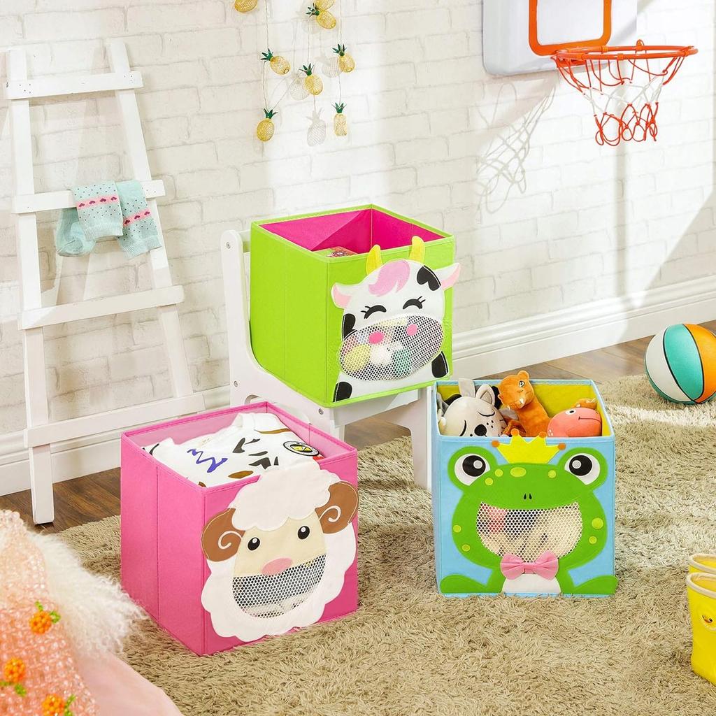 Foldable toy boxes, lego blocks, material, for children, large, 3 PCS