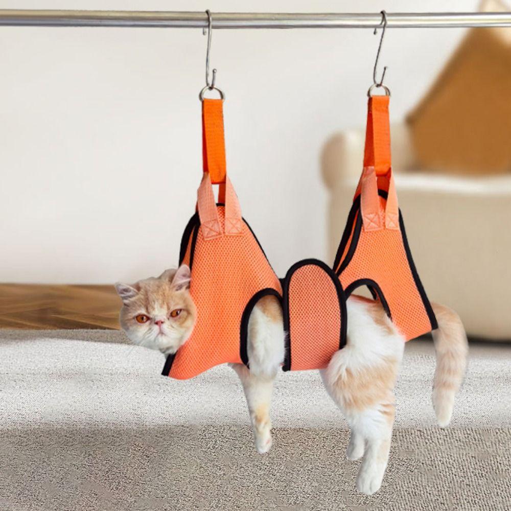 Anti Scratch Dog Grooming Hammock Hanging Bite Restraint Dog Trimming Restraint Bag Adjustable Breathable Cat Beauty Hanging