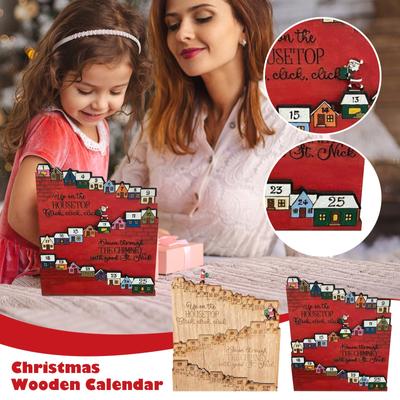 Christmas Countdown Calendar Santa Claus Castle Crafts, Christmas Decoration Living Room Desktop Ornaments
