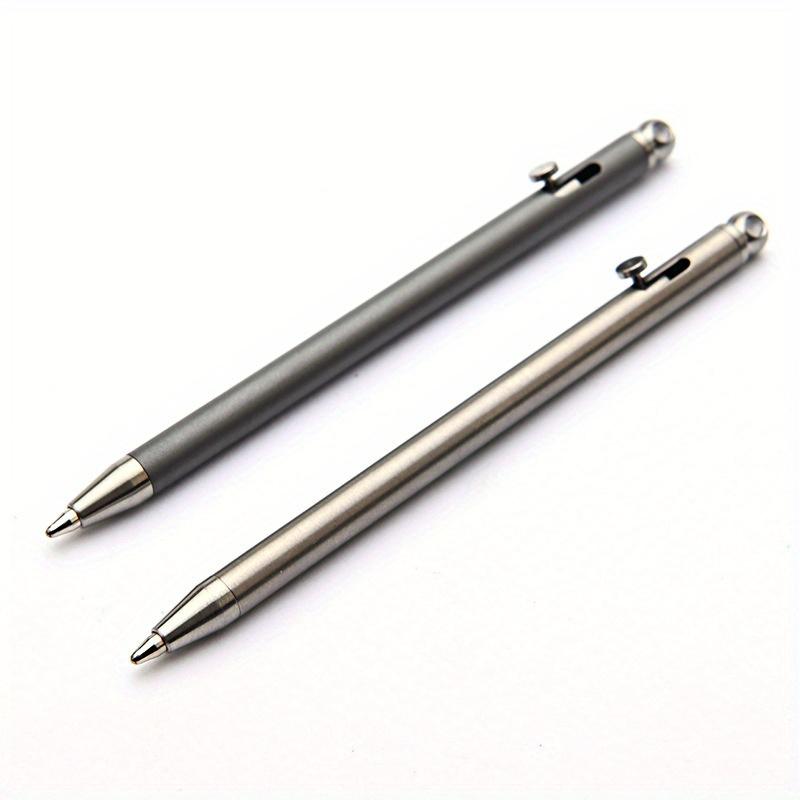 Pure Titanium Mini Compact Gun Bolt Pen Portable Keychain Pen Portable Travel Metal Ballpoint Pen Signing Party Gifts for Guests