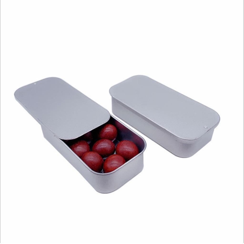 Blank Metal Slide Top Tin Containers Box Cas for Candy Jewelry Crafts Storage Camping Survival Kit - Portable and Smooth Slide