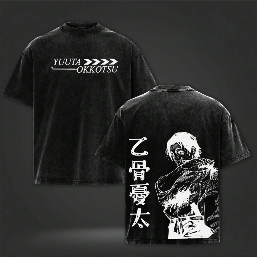 

Anime Jujutsu Kaisen Okkotsu Yuta Graphic T Shirt Men Women Clothing Oversized Tshirt Washed Cotton Tee Harajuku Unisex T-shirt S чёрный