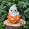 Halloween Pumpkin Ghost Figurine Resin Spooky Cartoon Ghost Statue Sculpture Home