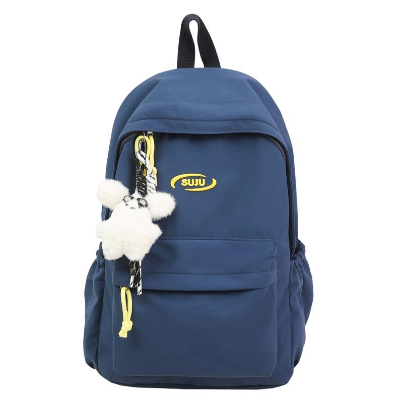 

Женский рюкзак большой вместимости для поездок на работу, студенческий школьный рюкзак, мужской однотонный рюкзак синий