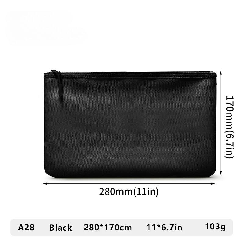 Portable Fireproof Waterproof Document Envelope File Folder Cash Pouch With Zipper Fireproof Safe Money Bag For Home Office