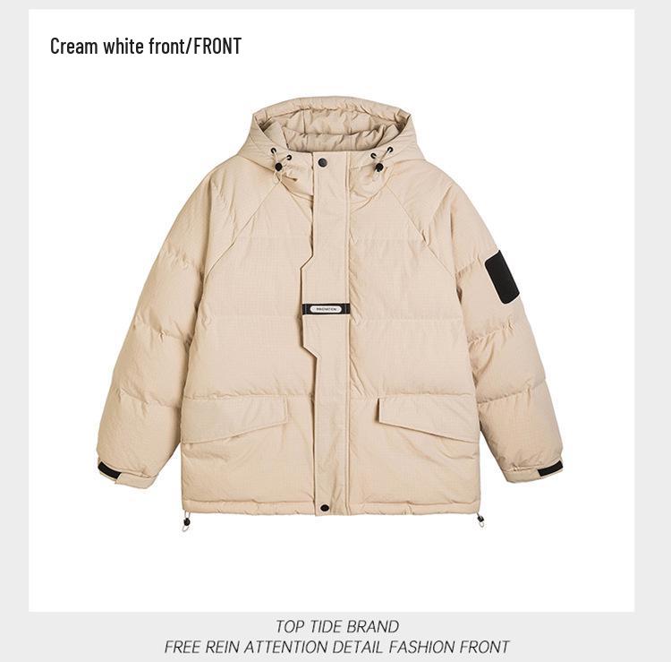 Hong Kong Style Fashionable Unisex Down Jacket - Simple, Loose, Versatile, and Warm Trendy Piece for Couples
