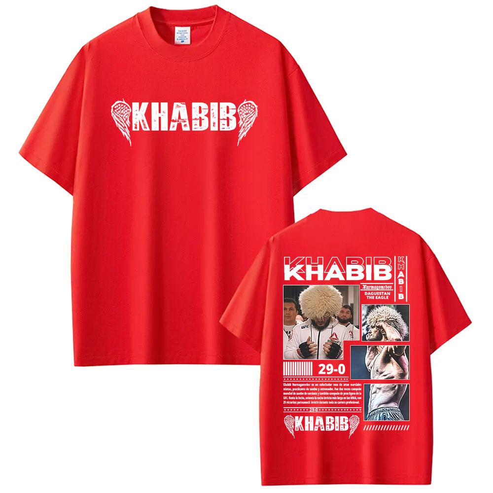 2026 Hot Sale Khabib Nurmagomedov Fighting Graphic T-shirts Men Women Clothing  Harajuku Retro Short Sleeve T Shirt Cotton Loose Oversized T-shirt Top