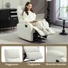 Manually Reclining Armchair to 60 degrees Extra Padded in Fabric with Footrest, Cream