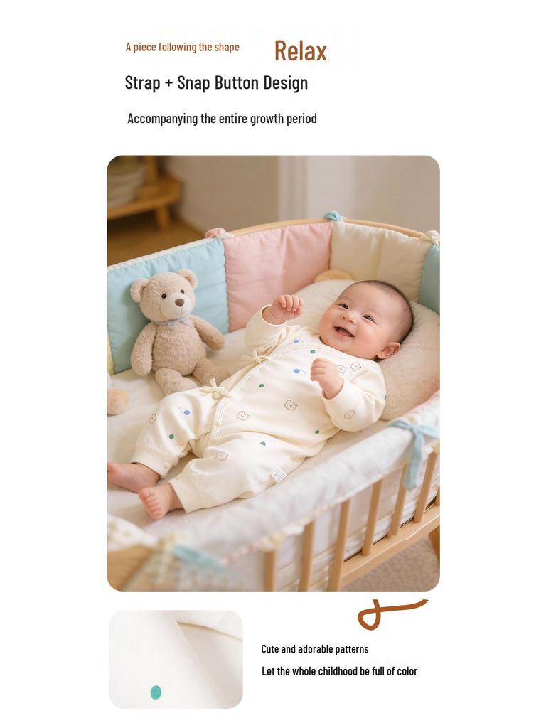 Newborn Baby Jumpsuit - Pure Cotton, Spring & Autumn, 0-6 Months, Base Layer & Crawling Rompers.
