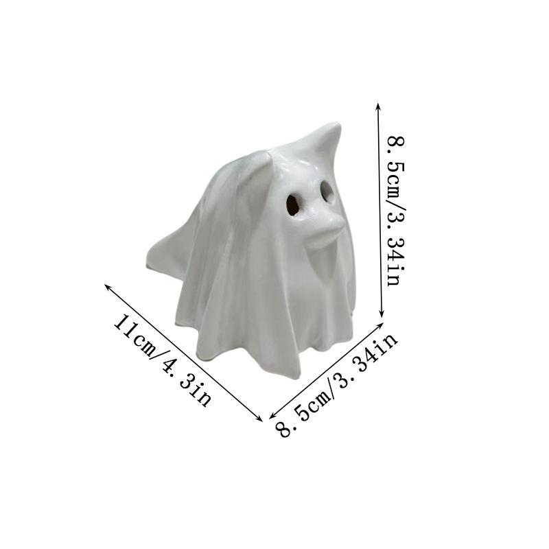 Halloween Ghost Puppy Ornament Resin Handicraft Hollow Pumpkin Home Desktop Ornament Halloween Gift