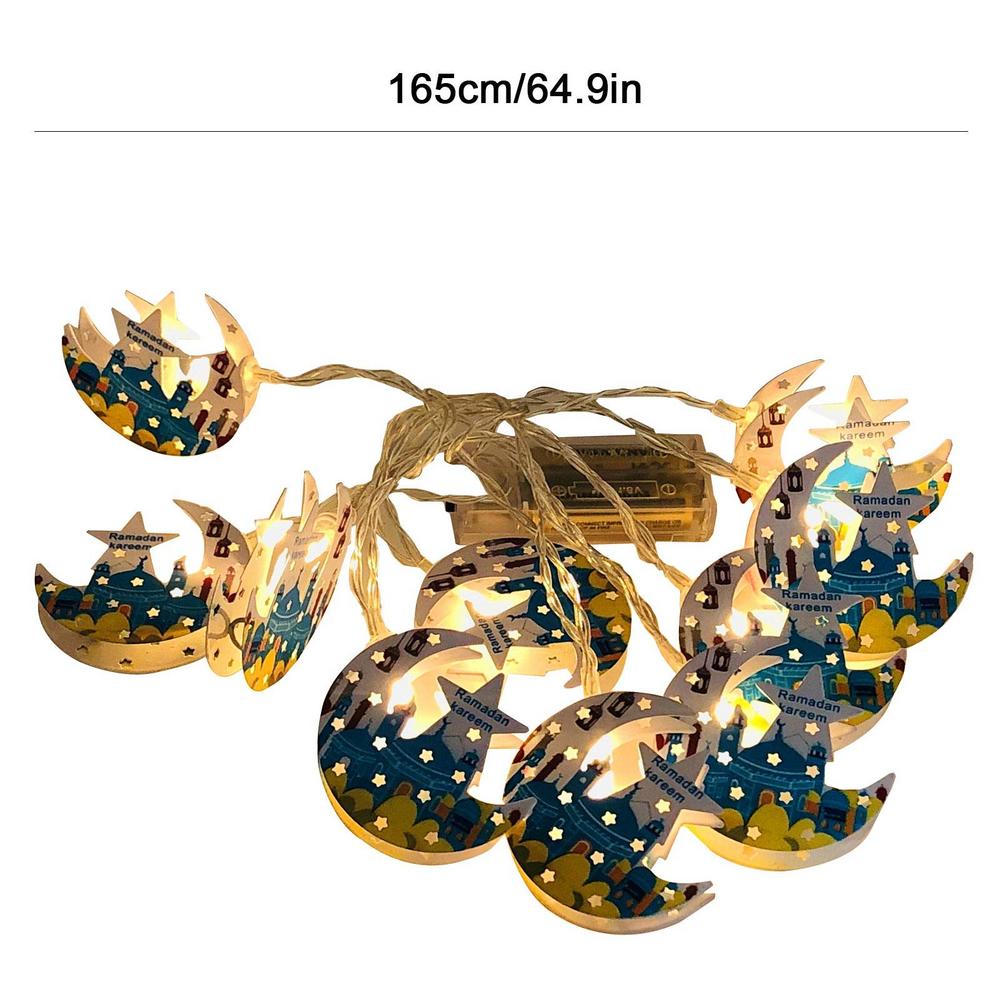 Eid Mubarak LED Light String Indoor Moon Starlight Ramadan Kareem Decoration 2025 Islamic Muslims Eid Al Fitr Party Supplies