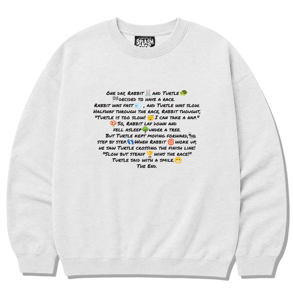 Seupeullaesikodeu Heavy Crewneck Sweatshirt Melange White - Rabbit And Turtle