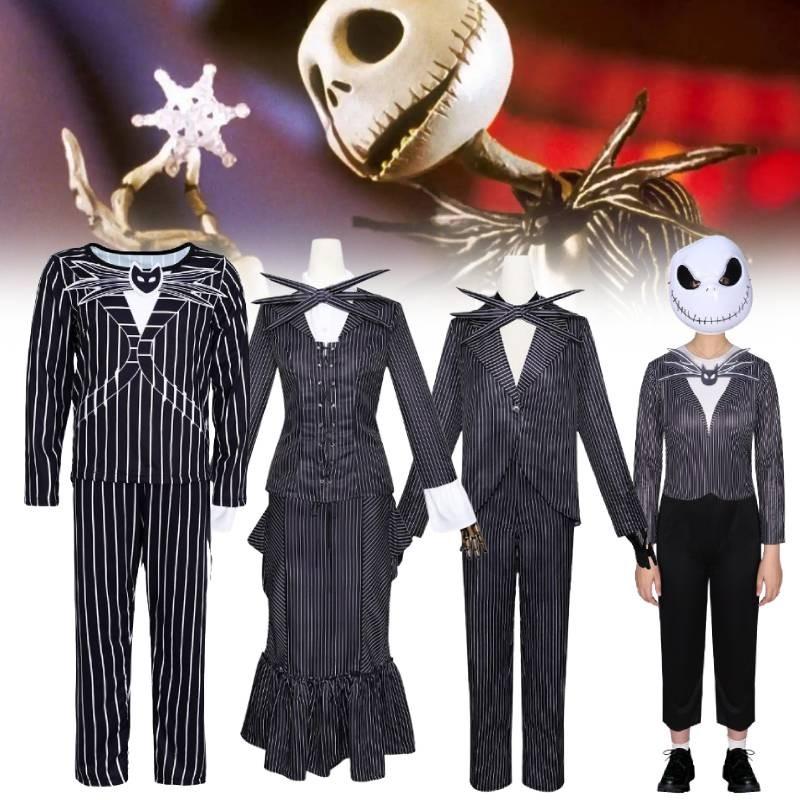 Nightmare The Before Christmas Cosplay Costume Adult Kids Halloween Party Gift