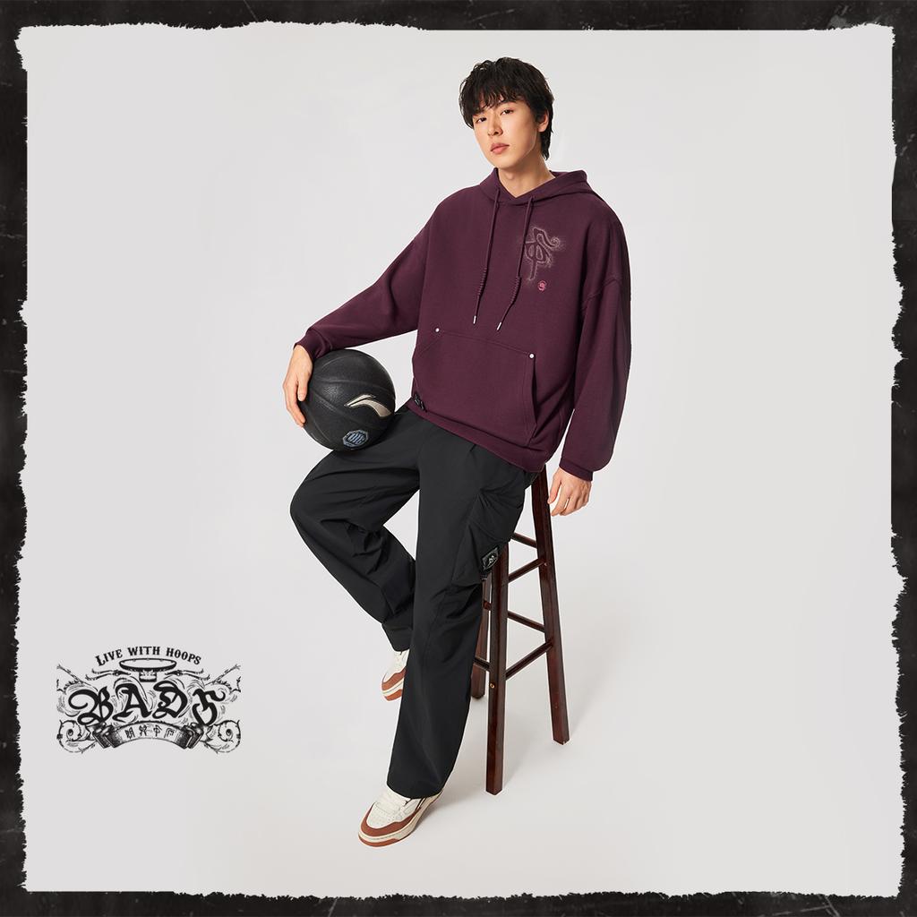 Li Ning Badfive Fleece Warm Sportmode Vielseitig Locker Gerade Weich Atmungsaktiv Lange Hose Herrenunterteile AYKV971-1