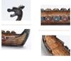 Retro Incense Burner Dragon Boat Incense Stick Holder Traditional Chinese Design Hand Carved Carving Censer Ornaments Home Decor