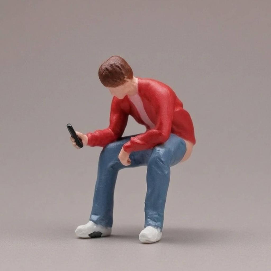 Miniature Man On Toilet Detailed 1:64 Scale Figurines Figure for