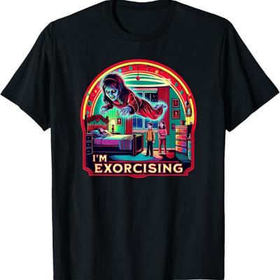 I'm Exorcising Christmas Vintage Horror Dark Humor Demons T-Shirt