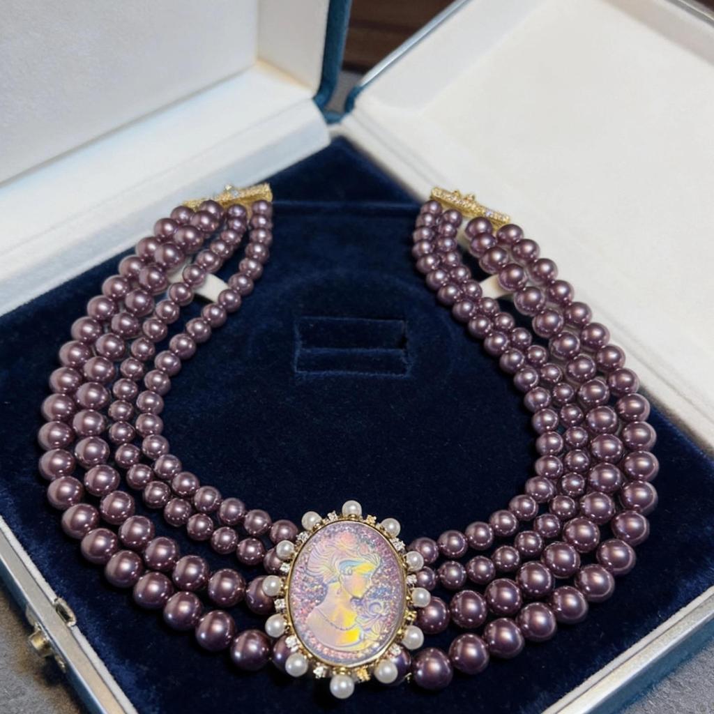 2025 Vintage-Inspired Women's Jewelry Set: Four-Layer Zircon Necklace & Earrings