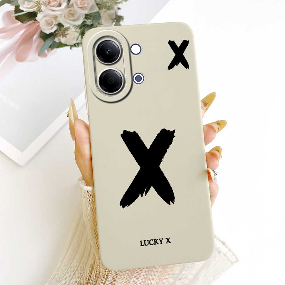 For vivo Y05 4G Case Fashion Simple Letters A-Z Silicone Back Cover For Vivo Y11D VIVO Y05 4G Bumper Phone Cases Shockproof