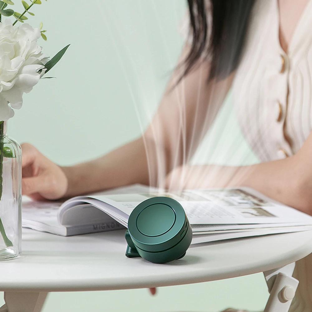 Mini Clip Fans Hanging Waist Neck Fan Girl Electric Air Cooling Fan 900mah USB Leafless Fan 3 Speeds Portable Cooler Air