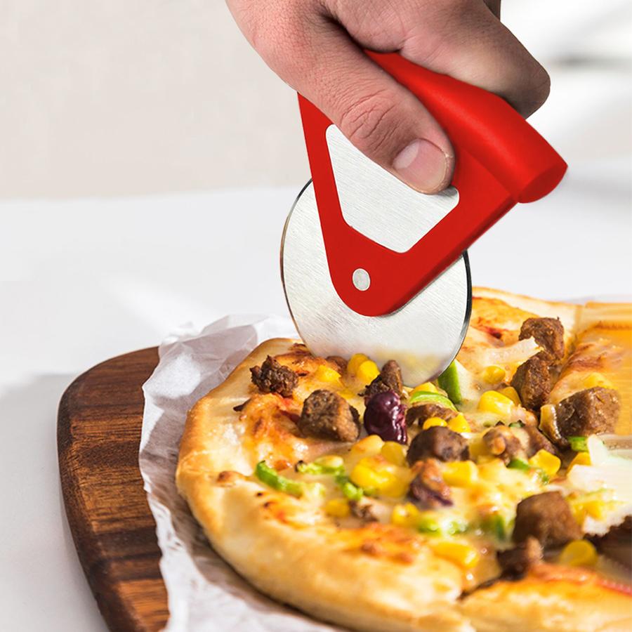Stainless Steel Pizza Cutter Creative Circular Arc Handle Pizza Cutter Pizza Cake Cutter Multi-functional Kitchen Baking Tool 1