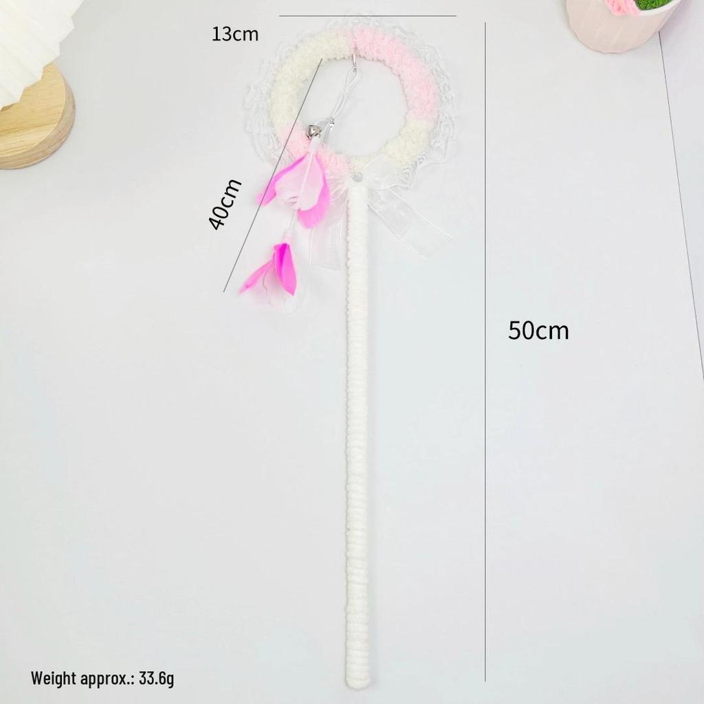 Magic Fairy Cat Teaser: Interactive Thick Yarn & Feather Toy with Bell