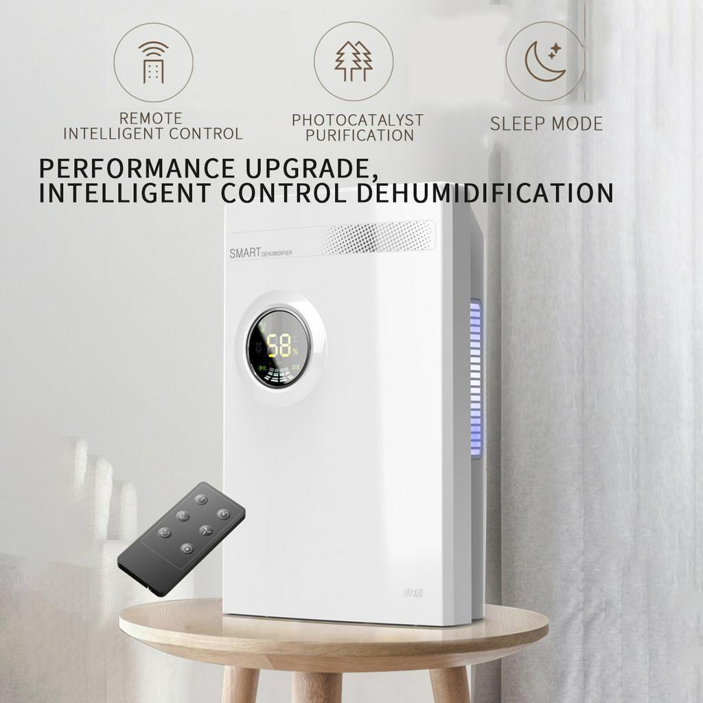 100W 2.2L Portable Mini Dehumidifier Office Home Basement Dehumidifier Air Dryer Mute Remote Control Timing Automatic Defrost