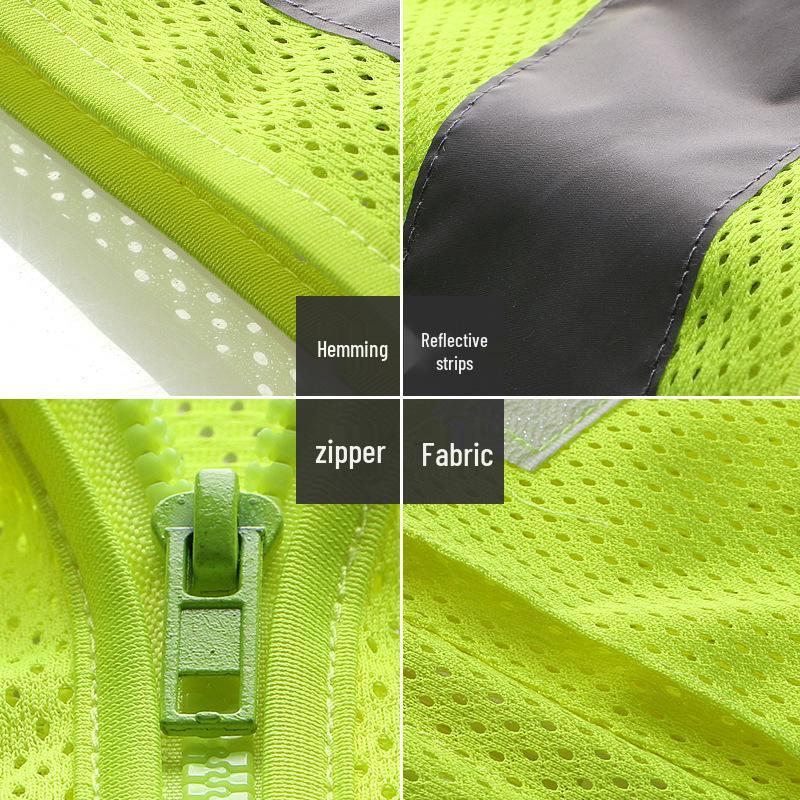 LIKAI High-Visibility Reflective Safety Vest - Fluorescent Yellow Traffic and Construction Jacket