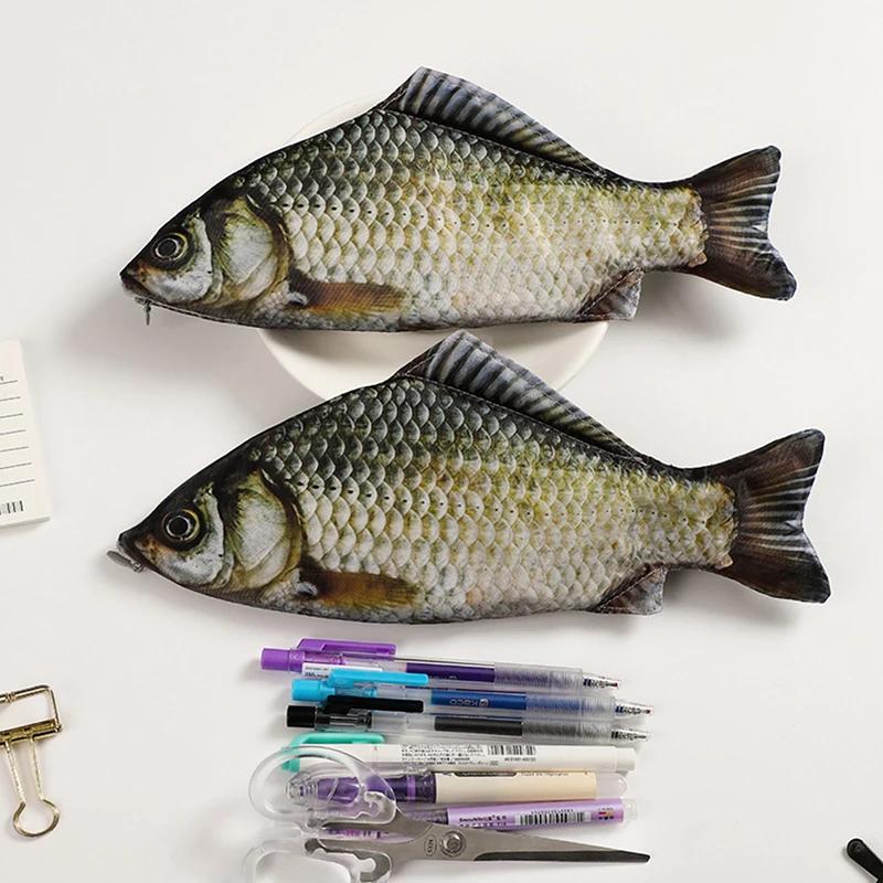 1/2 des süßen und kreativen fischförmigen Federmäppchens, eine Schreibwaren-Aufbewahrungstasche, ein praktisches Federmäppchen und eine Bleistiftbox
