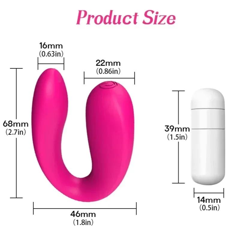 U-Form Klitorisstimulator Tragbarer weiblicher Vaginalvibrator G-Punkt-Massagegerät Kleiner, kraftvoller Bullet-Vibrator Tragbares Sexspielzeug