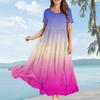 Women's Fashion Casual Loose Gradient Printed Short Sleeve Dress