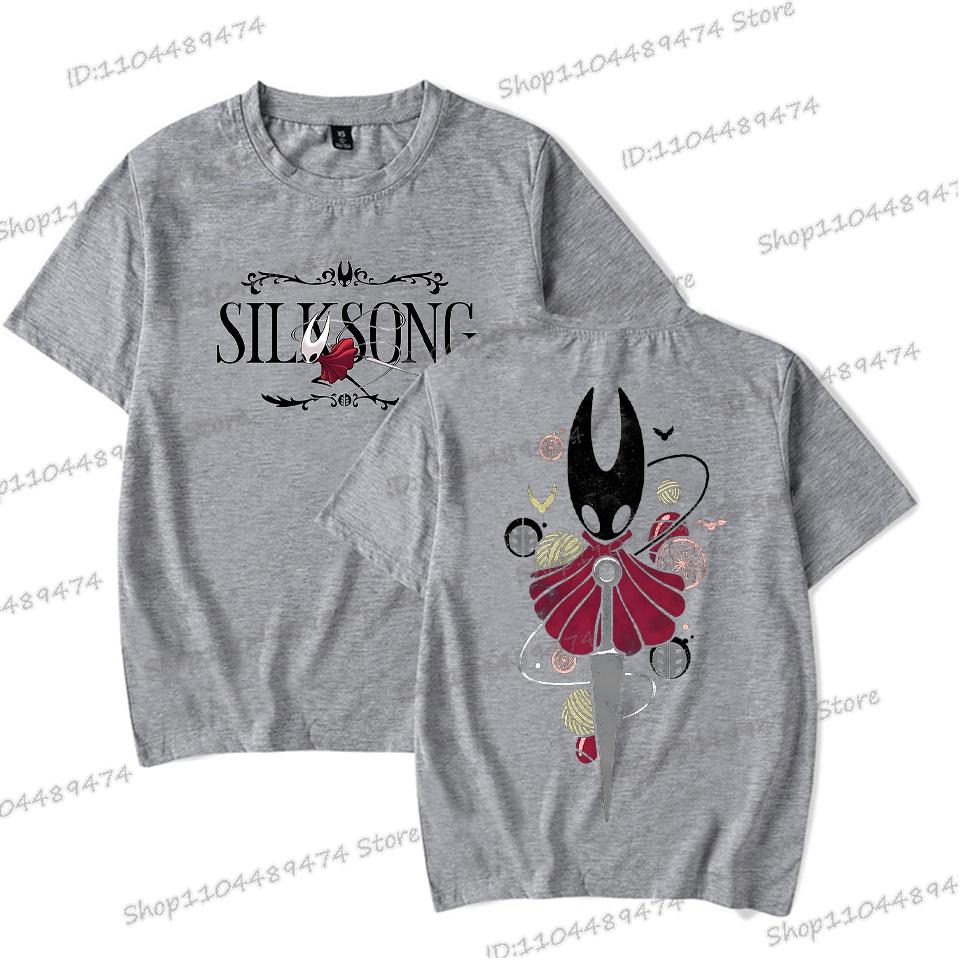 Hollow Knight Silksong Funny Game T-shirts Men Women Crewneck Short Sleeve Y2K Tops Cartoon Style Hollow Knight Unisex Tshirt
