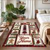 Christmas Custom Name Printed Square Area Rug Soft Non Slip Floor Carpet For Bedroom Holiday Gift