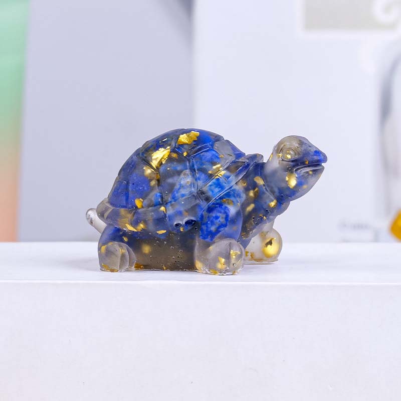 Turtle Natural Crushed Stone Decorative Ornament Crystal Raw Stone Animal Resin Drip Glue Craft Creative Jewelry Accessories