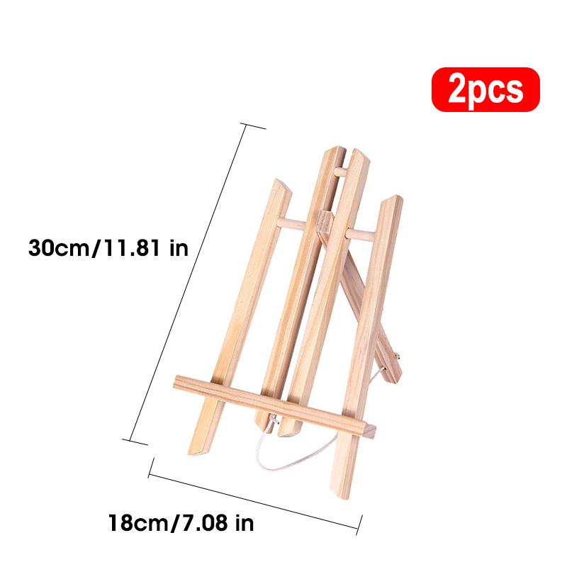 2pcs Wooden Easel For Painting,30/40/50cm Height Portable Folding Desktop Display Triangle Bracket,Art Supplies