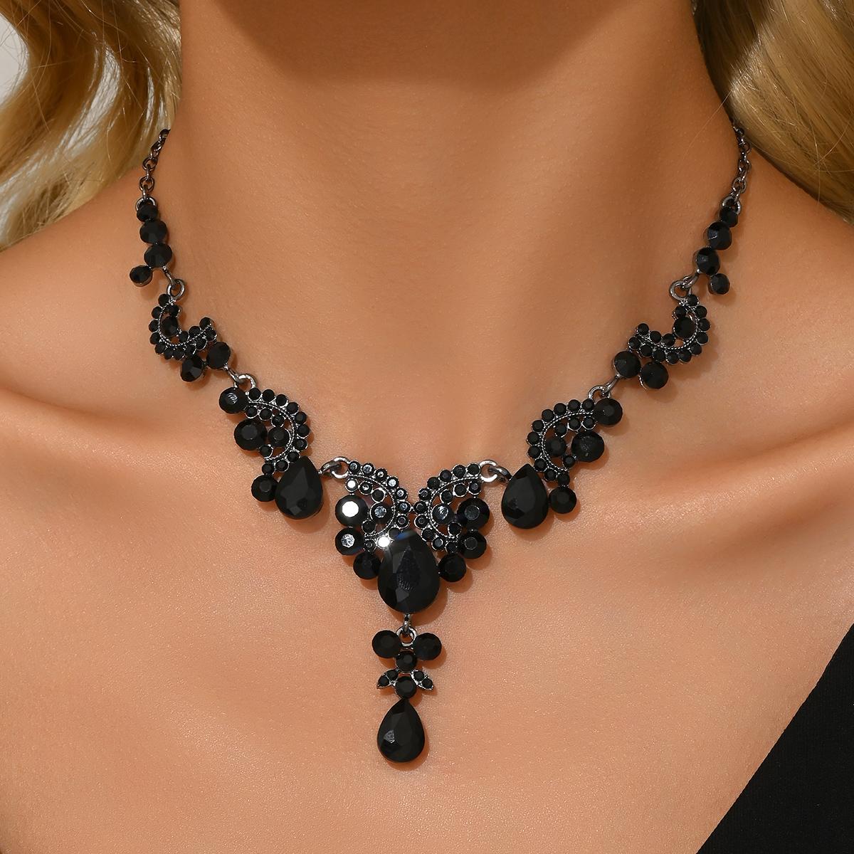 Lucky Star Jewelry Women's Light 1Pc Fashion Water Drop Pendant Necklace Zircon Luxury Style Suitable For Date, Party, Festival Gift-2167