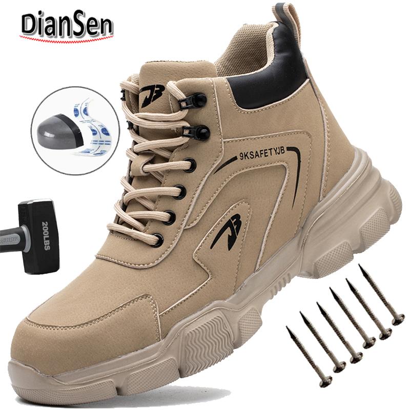 Waterproof Construction Work Safety Shoes Steel Toe Anti-Smash Wear-Resisting Protective Boots All-Season Casual Footwear