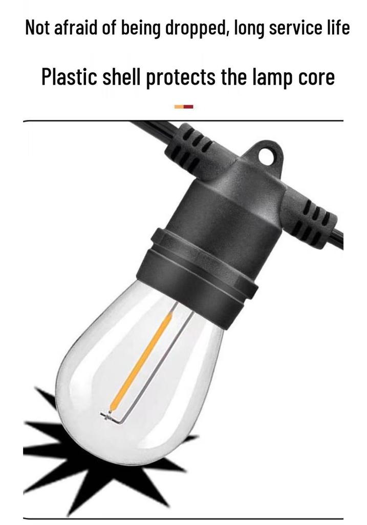 Outdoor Waterproof E27 S14 LED String Lights for Festive Atmosphere in Camp or Garden