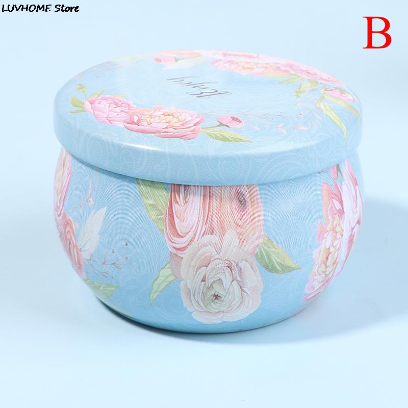 Retro Luxury Candle Jars Holder Storage Case Empty Tin Box Round Container with Lid Small Diy Candle Making Wedding Sweet Gifts