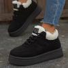 Women's Ankle Snow Boots Fur Suede Short Plush Platform Shoes Winter Casual Walking Sports Flats Comfortable Cotton Botas Mujer