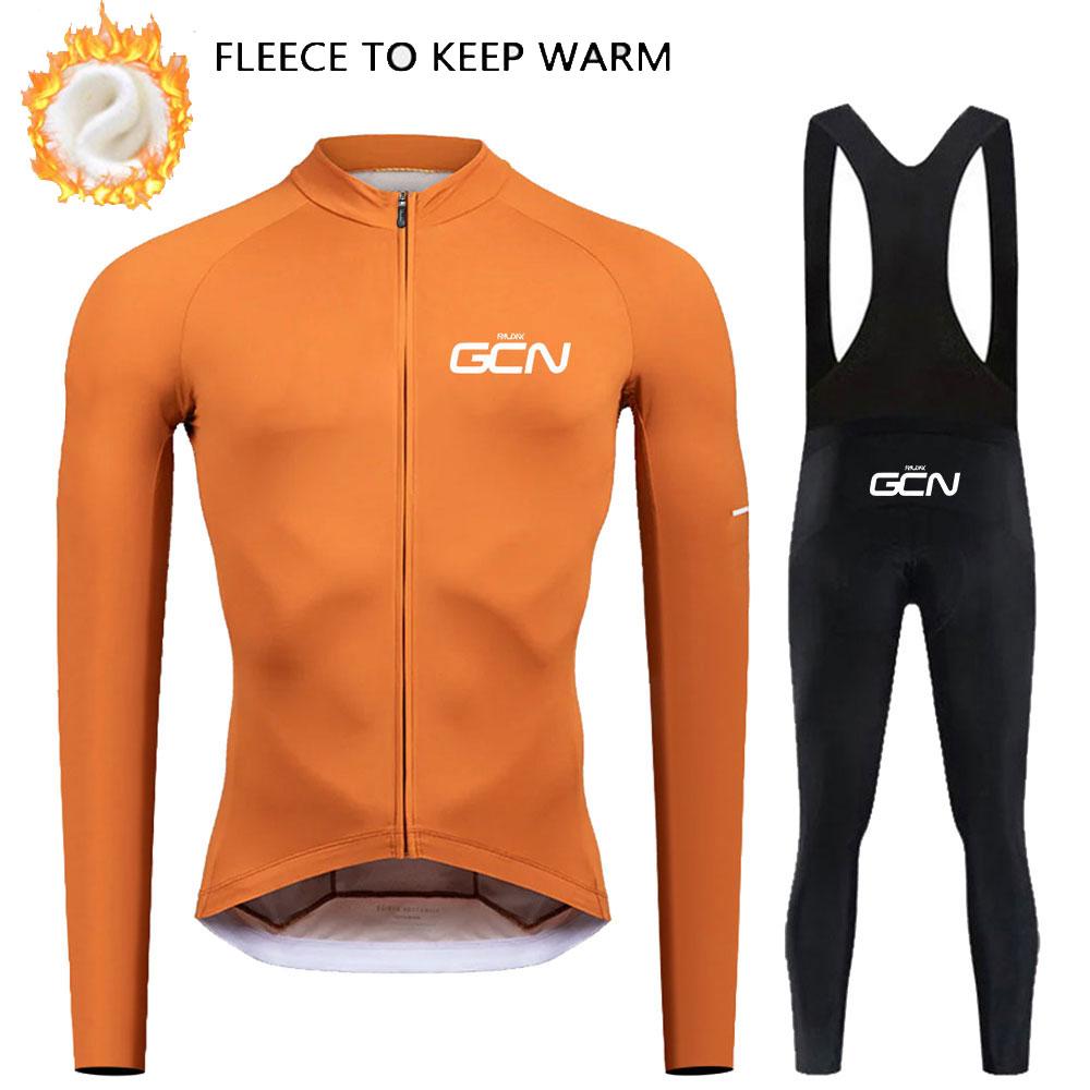 

Зимняя велосипедная одежда RAUDAX GCN 2025 Мужской комплект велосипедной джерси с длинными рукавами Зимний термофлис Одежда для велоспорта на шоссейном велосипеде XXL