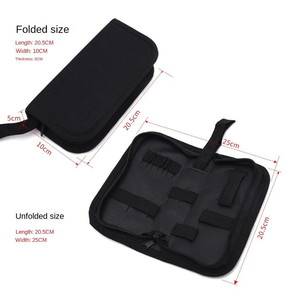 Small Zipper Tool Pouch Multi-purpose Hand Tool Pouch Portable Screwdriver Bag Practical Tools Organizer Black Storage Bag
