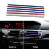 10pcs Car Air Conditioner Vent Trim Colorful PVC Stylish Interior Moulding Strip for Decoration