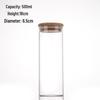 Glass Tube Storage Canister with Wooden Stopper, Rubber Seal, 65mm Opening - Ideal for Tea, Spices, Collectibles