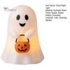 Festival Atmosphere Supplies Cute Ghost Holding Pumpkin Bucket Table Lamp, Halloween Spooky Bedside Christmas Eve Party Small LED Night Light