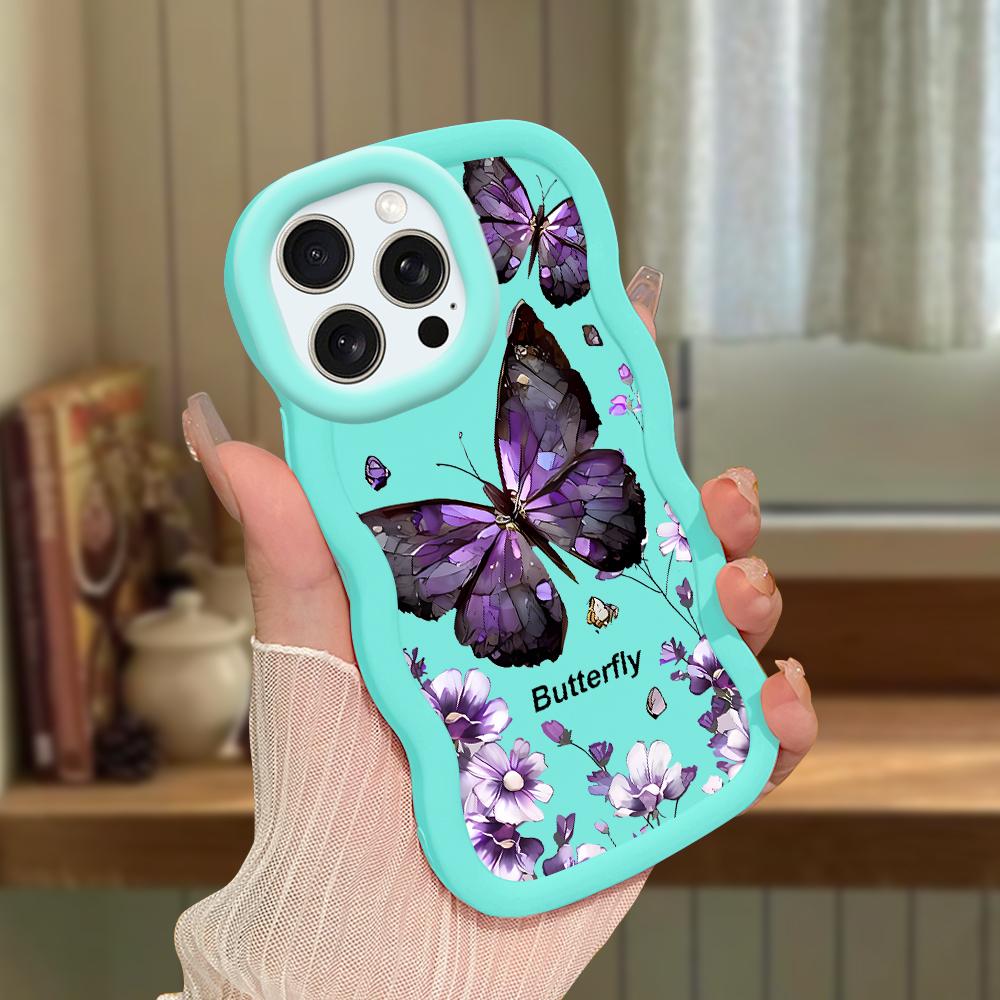 Big Wave Edge Soft Silicone Material Macaron Phone Case Shockproof Protective Rubber Casing for iPhone Samsung Huawei Honor Xiaomi Redmi OnePlus Moto