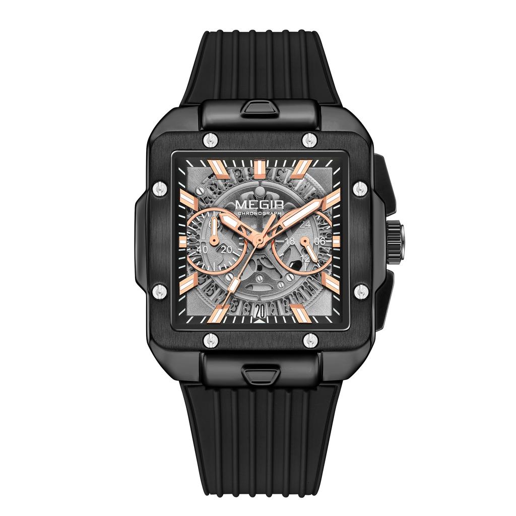 Watch for Men Luxury Sport Quartz Wristwatch Silicone Band Luminous Hands Date Male Chronograph Clock Reloj Hombr