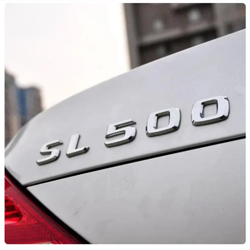 Car Tail Box Stickers Badge for Mercedes Benz SL63 SL65 SL300 SL320 SL350 SL500 SL550 SL600 ABS Rear Trunk Decal Emblem AU1