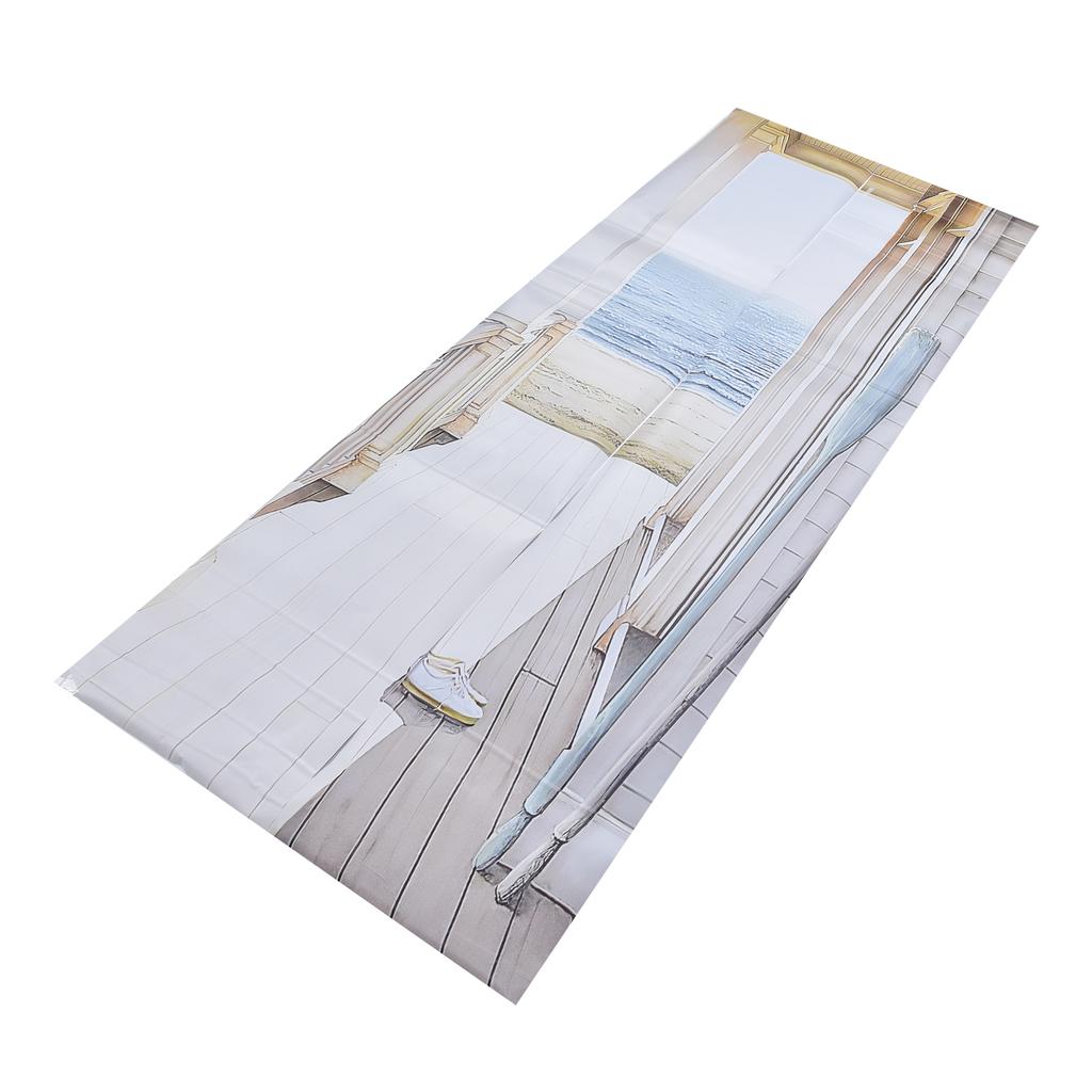 2 ks samolepka na dveře PVC materiál 3D vizuální efekty Snadno čistitelná Odnímatelná Vodotěsná Odolná proti oleji